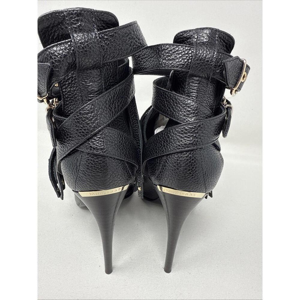 New Burberry Leather Fringe Peep Toe Bootie Size 40 US 9.5 - Picture 6 of 16